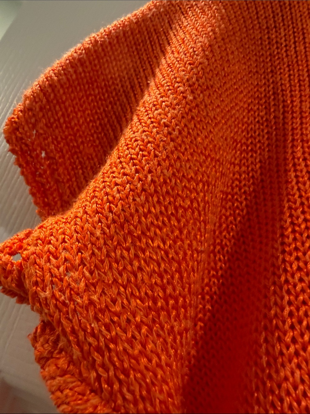 Vintage- Dior Bright Orange Short-Sleeve Knit Top - Picture 11 of 14